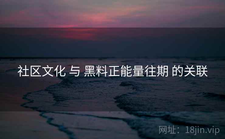 社区文化 与 黑料正能量往期 的关联