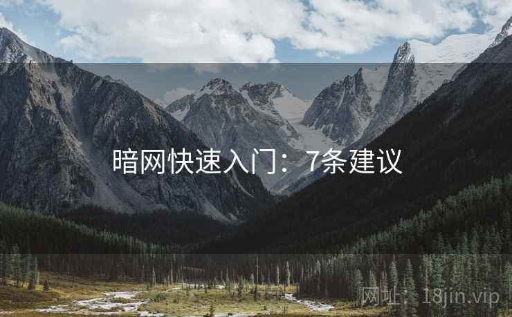 暗网快速入门：7条建议