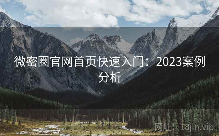微密圈官网首页快速入门：2023案例分析