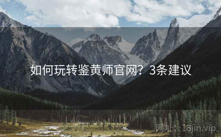 如何玩转鉴黄师官网？3条建议