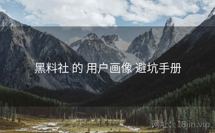 黑料社 的 用户画像 避坑手册